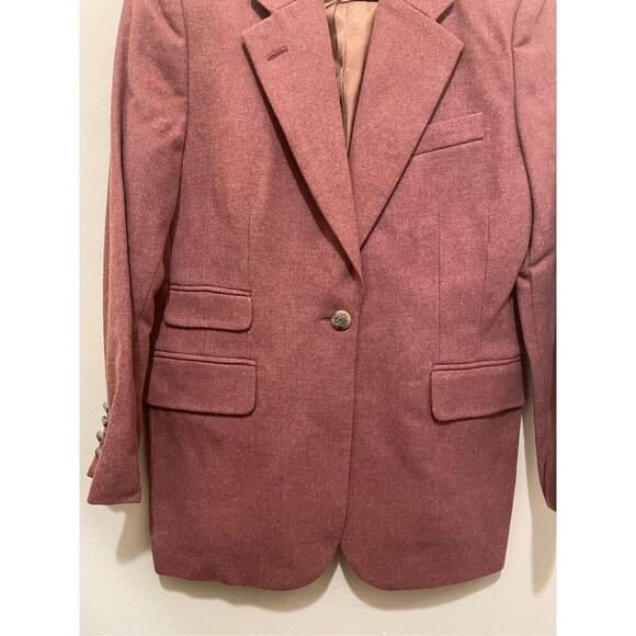 Vintage Ralph Lauren pink women’s blazer single button jacket suit size 10P - Picture 2 of 13